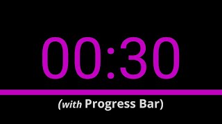 SILENT - 30 Seconds Countdown - Pink with Progress Bar and Time Markers / Chapters