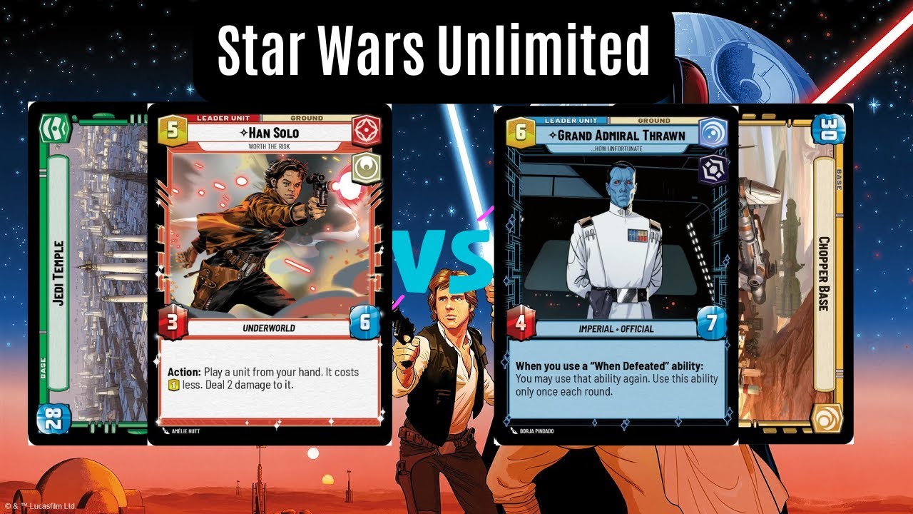 Хан (SHD) Сила Зеленый против Трауна (JTL) Желтый | Локальный геймплей Star Wars Unlimited