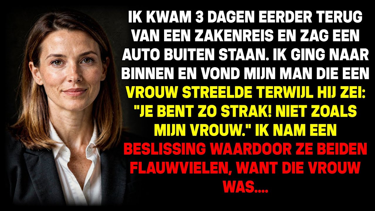 Ik kwam vroeger en zag HAAR auto buiten. Binnen fluisterde hij: 'Je bent zo strak!…'