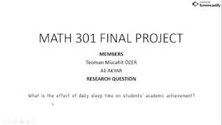 MATH 301(Probability and Statistics) Term Project