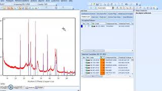 XRD pattern search and match using HighScorePlus with free COD database