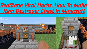 RedStone Viral Hacks. How To Make Item Destroyer Chest In Minecraft. Crangy