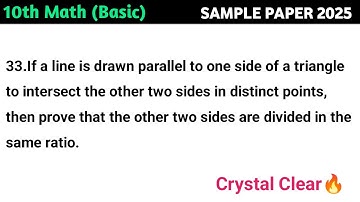If a line is drawn parallel to one side of a triangle to intersect the other two sides in distinct