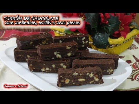 Vídeo: Turon De Chocolate Com Avelãs