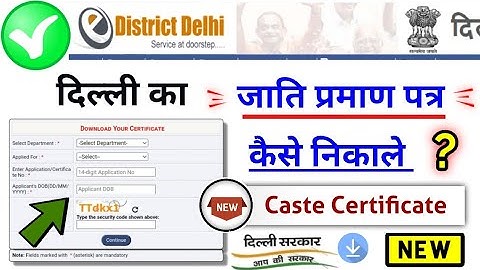 Delhi Caste Certificate Download Online, How to Download Delhi Caste Certificate?