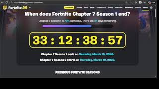 there are 33 days till fortnite chapter 7 season 2