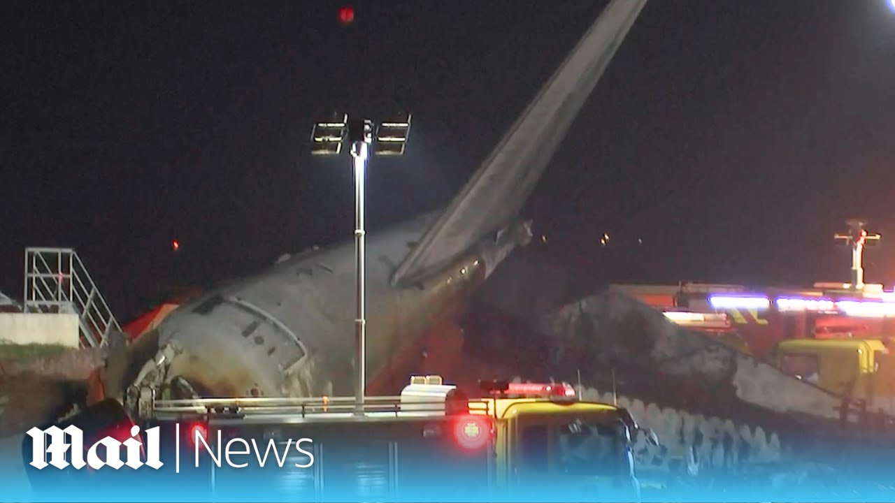 LIVE: View of Jeju Air crash site at South Korea's Muan airport - YouTube