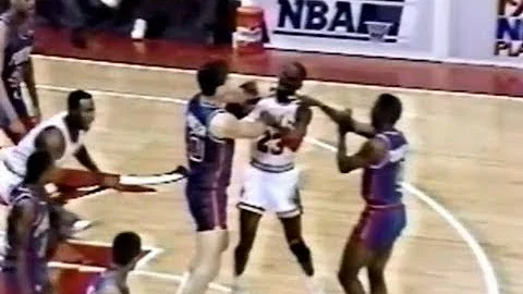 Michael Jordan's First Dust Up with Bill Laimbeer ...
