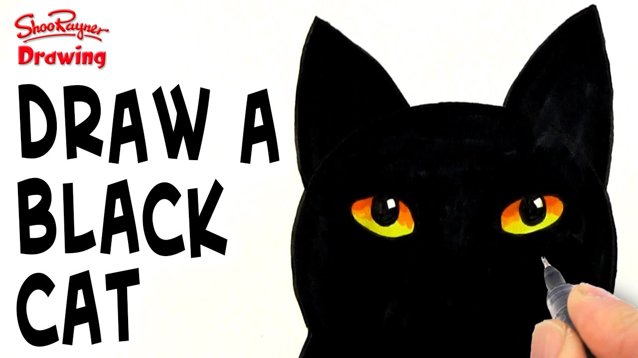 How to Draw a Black Cat - YouTube