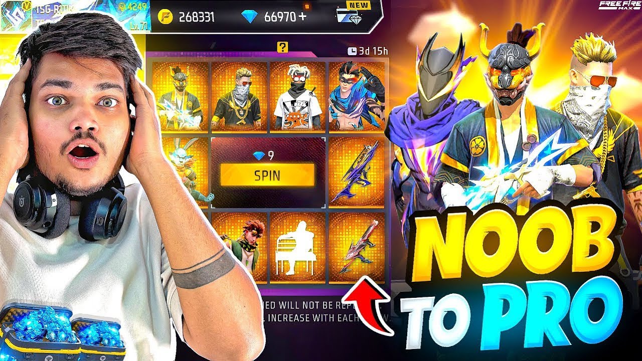 FREE FIRE LUCKIEST NOOB TO PRO ID GIFT FOR FOLLOWER 😍 9999 DIAMONDS💎 -GARENA FREE FIRE