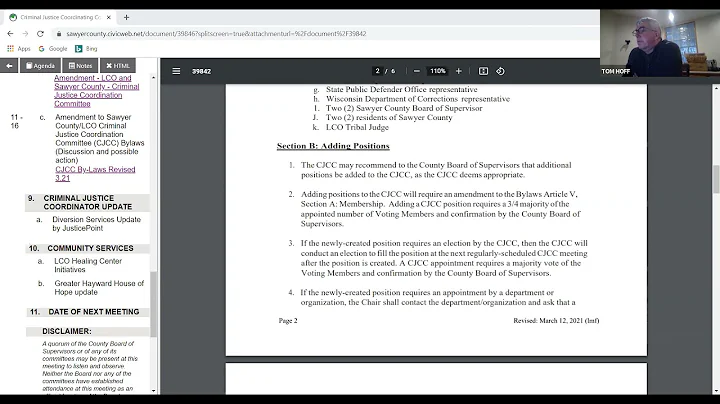 Criminal Justice Coordinating Committee 2021 03 17