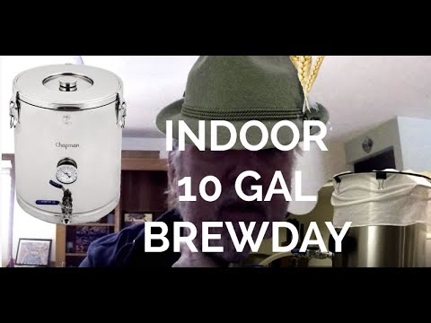 How To Brew Indoors On A 10 Gallon Batch On A 5 Gallon System 2v Including A Chapman Mash Tun Youtube