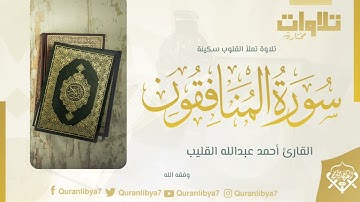 #تلاوات_مختارة تلاوة طيبة للقارئ أحمد القليب وفقه الله - سورة المنافقون -