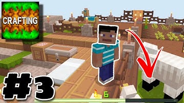 Crafting and Building - One Block Survival Gameplay Part 3 | "Animal Farm"