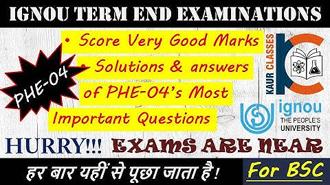 BPHE-104/PHE-04 | Most Imp. Ques. | Part-1 | Mathematical Methods in Physics-I | TEE | BSC | IGNOU |