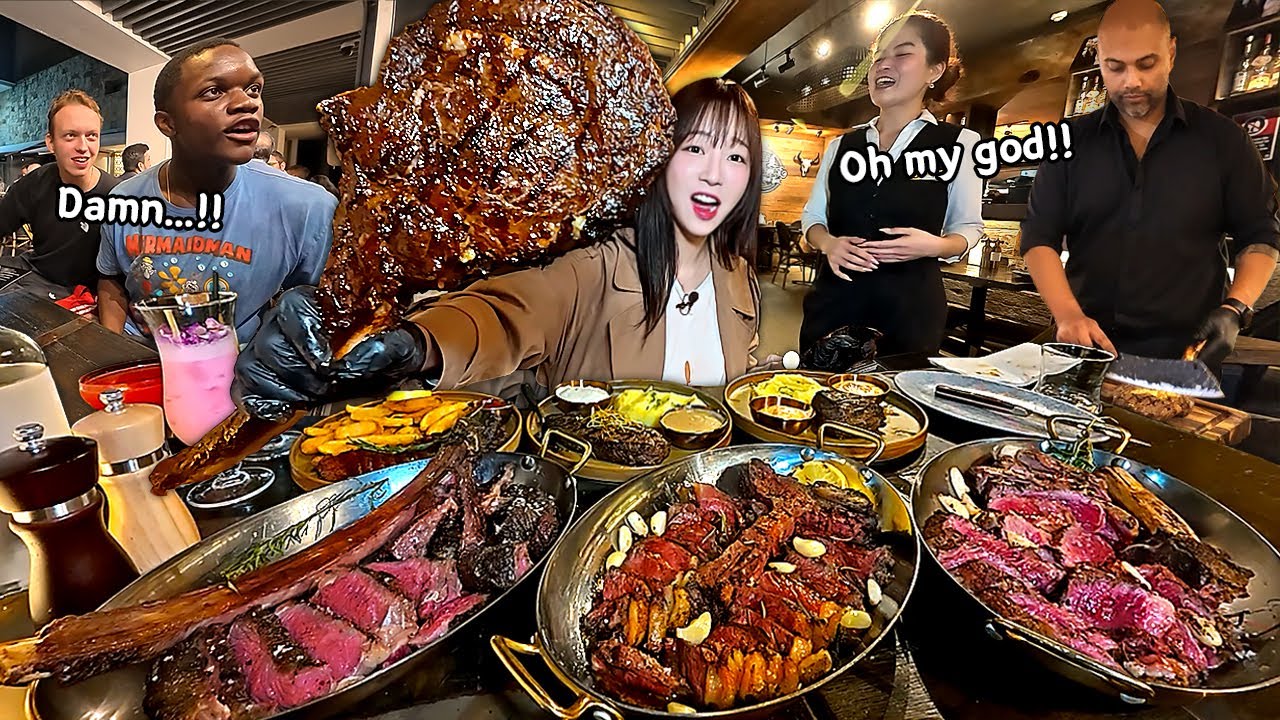 시드니2탄) 스테이크 4kg 전메뉴 시켰더니 호주손님이 욕을..🤣 호주산 스테이크 먹방