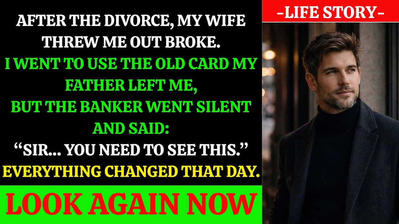 My Wife Threw Me Out Broke After the Divorce—A Banker Froze When He Saw My Father’s Old Card