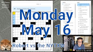 Theme-adjacent stuff? [0:16/2:41]  ||  Mon 5/16/22 New York Times Crossword
