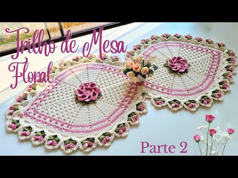 🌷 Floral Crochet Table Runner 🌷2/2. By Vanessa Marcondes.