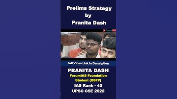 Prelims Strategy by Pranita Dash | Ms. Pranita Dash | IAS Rank-42 | UPSC CSE 2022 | #shorts