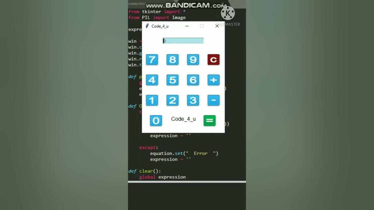 Beautiful GUI calculator created in Python Tkinter | #coding # ...