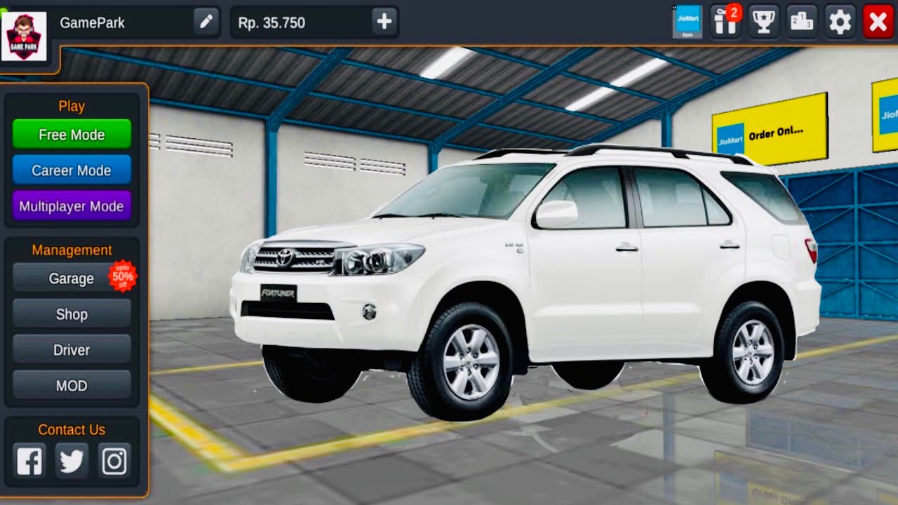 700  Fortuner Car Mod Bus Simulator Indonesia  Latest HD