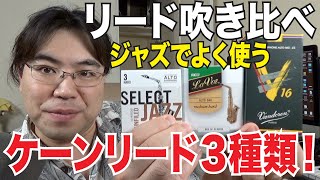 ３種類！ジャズでよく使われるケーンリードのを吹き比べ【サックスレッスン】