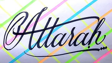 Attarah Name Signature Calligraphy Status | How to Cursive write with cut Marker #attarah @attarah