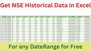 How to get NSE Historical Data for any Stock and DateRange in Excel | OHLC, VWAP, Delivery to Traded