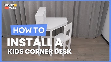 How to Install the Kids Wooden Corner Desk and Chair Set with Hutch and Storage | HY10118 #costway