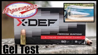 Freedom Munitions X-Def Bonded 124Gr Jhp 9Mm P Ballistics Gel Test