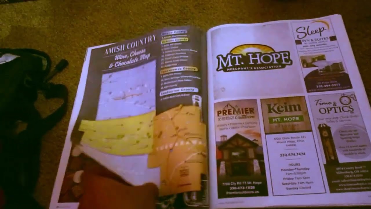 ASMR: Guide Book Magazine Flip Through-Amish Country,  Soft Spoken, Whispers, and Page Turning