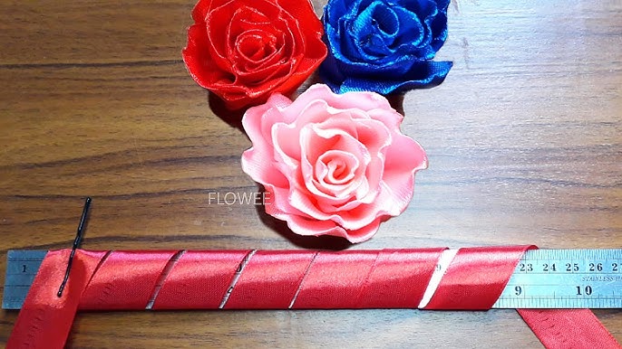 Super Easy Ribbon Rose Making Ideas - Amazing Trick with Scale