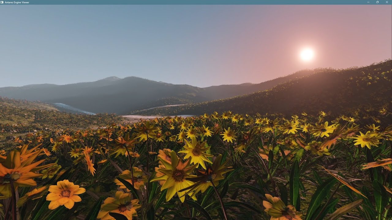 OpenGL procedural terrain - a bit of flowers - YouTube