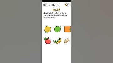 Tap fruits from left to right, then tap the hexagon, circle and rectangle.