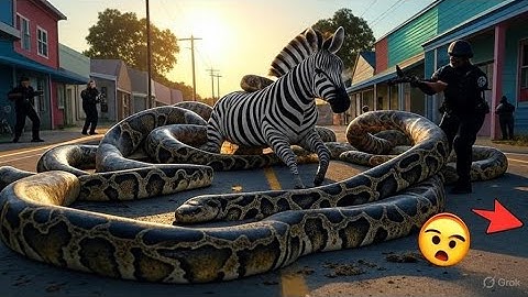 Animal Rescue: Shocking Battle to Save Zebra from Giant Python Attack🐍🦓