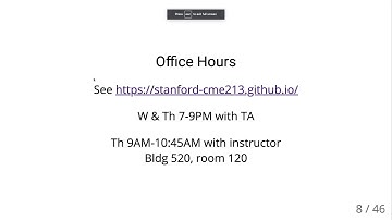 CME 213 Lecture 1 Winter 2020 Syllabus