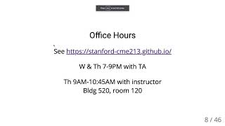 CME 213 Lecture 1 Winter 2020 Syllabus