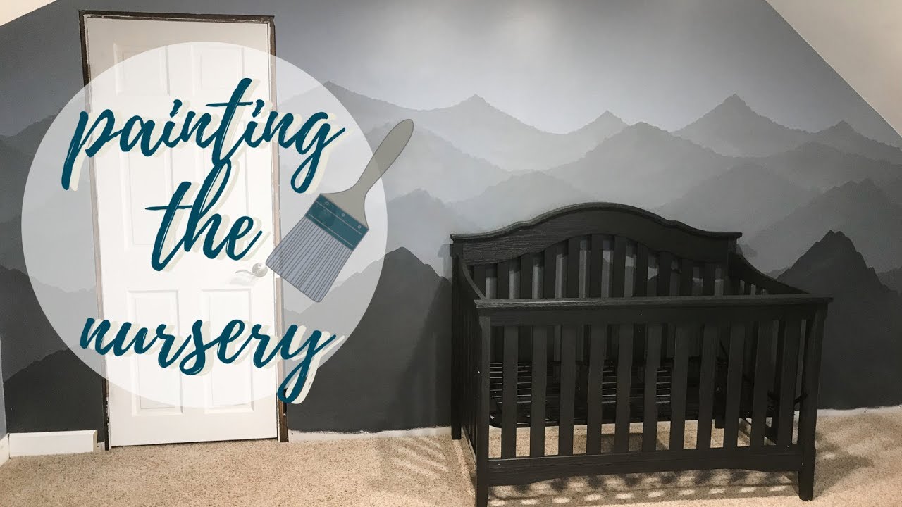 Nursery Progress DIY Mountain Mural 27 Weeks Pregnant YouTube