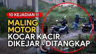 Maling Motor Gagal Kocar Kacir Dikejar Dan Ditangkap Rekaman Cctv