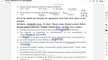 STATISTICAL QUALITY CONTROL |1 MARKS IMPORTANT QUESTIONS AND ANSWERS |ANNUAL EXAMINATION 2025