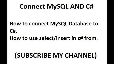 C# Tutorial: How to connect MySQL Database to C# form and execute insert/select commands.| Part#01