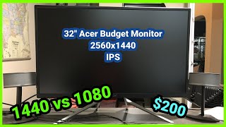 Acer ET322QU 32" monitor 2560x1440p | 1440p vs 1080p best budget monitor | unboxing and review