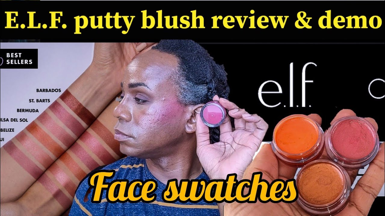 E.L.F. LUMINOUS putty blush review & demo-FACE SWATCHES