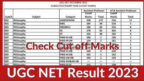 UGC NET June 2023 : Result , Answer Key & subject wise Cut off | Ugc Net Cut off | Ugc Net Result