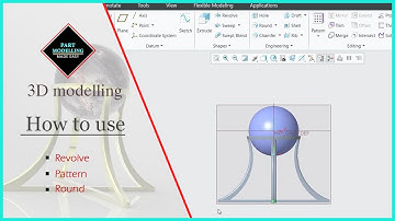 How to use Revolve, Pattern(axis) and Round in Creo parametric | Tutorials