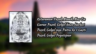 Download Lagu BabadPasek,Keturunan Pasek Manik Mas De Gurun PasekGelgelPutra ke I Gusti PasekGelgel Pegatepan.Ep69 MP3