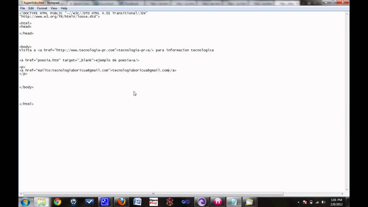 Tutorial de HTML Parte 5: Enlaces ( Hyperlinks ) 2 - YouTube