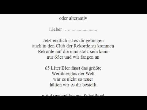 Gedicht zum 65 Geburtstag Rekord - YouTube