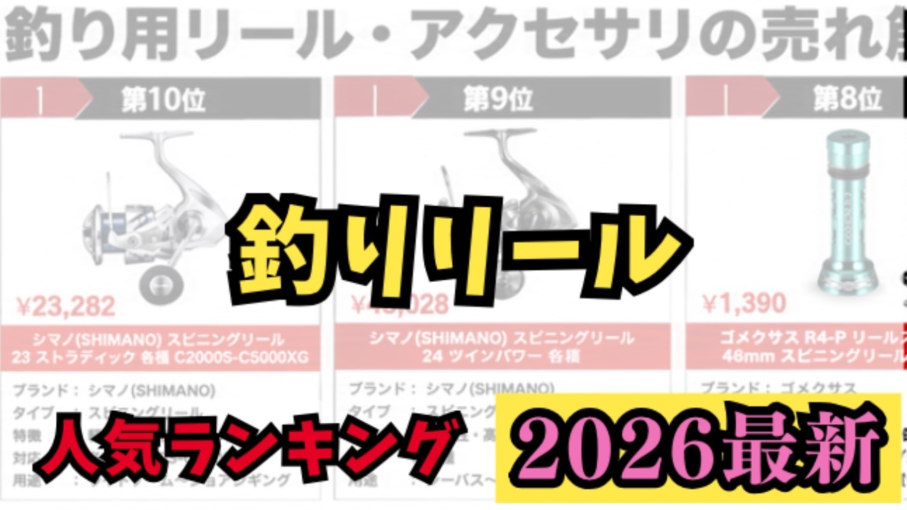 2026年】釣りリール・アクセサリ本体人気ランキングおすすめ10選
